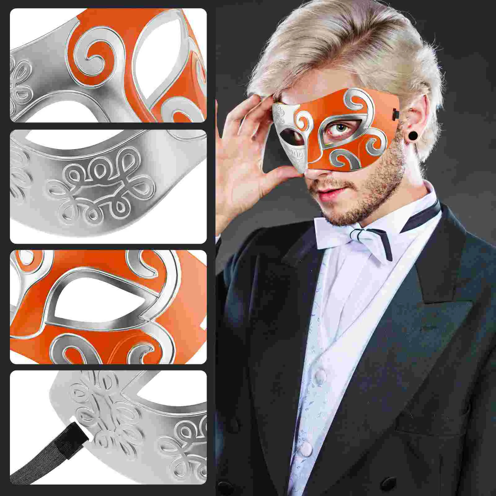 Máscara veneciana Cosplay máscaras Halloween para pareja mascarada mujeres gradiente Color romano medio