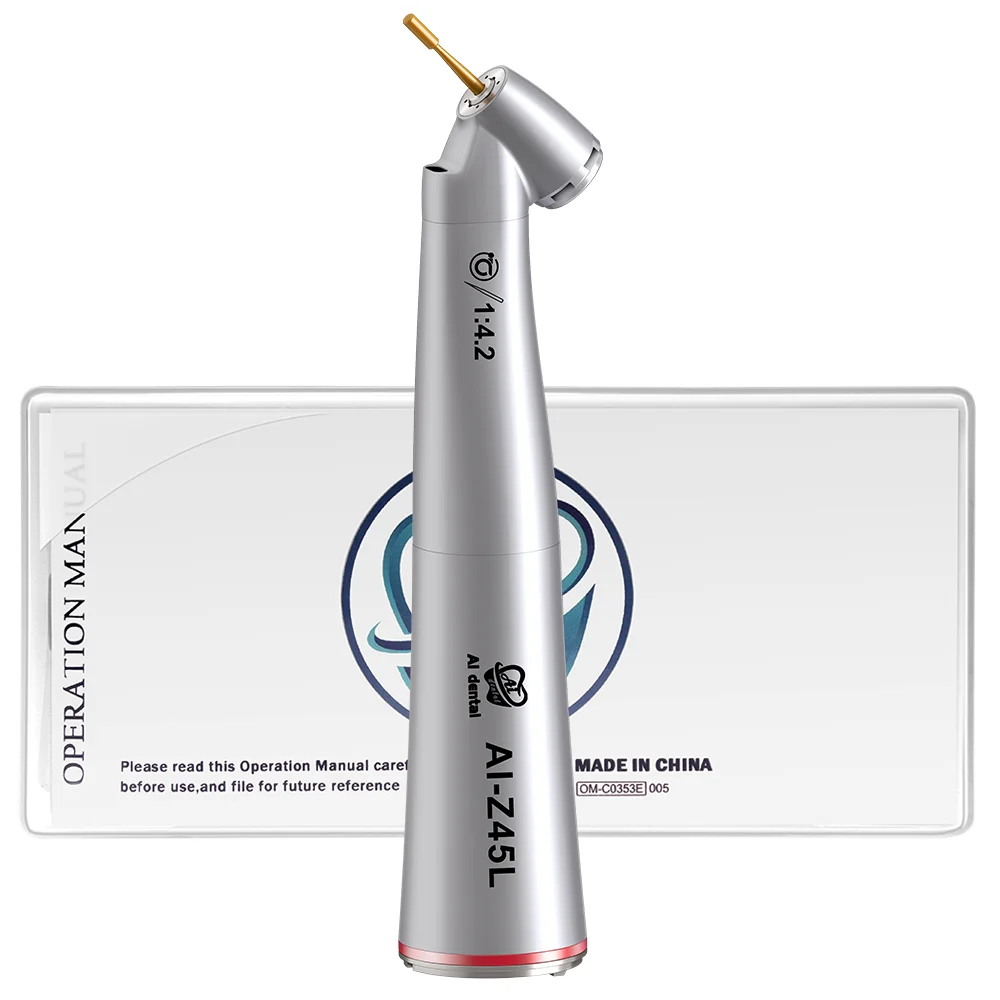 AI-Z Series Dental Contra Angle Increasing Speed 1:4.2/1:5/1:1/4:1 Low Speed Handpiece Optic LED For E-type Electric Micromotor