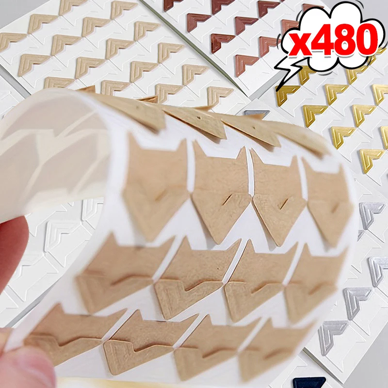 24–480 Stück Foto-Eckaufkleber für DIY-Fotoalben und Scrapbooking, Vintage-Kraftpapier-Rahmen, Dekoration, Handarbeitszubehör