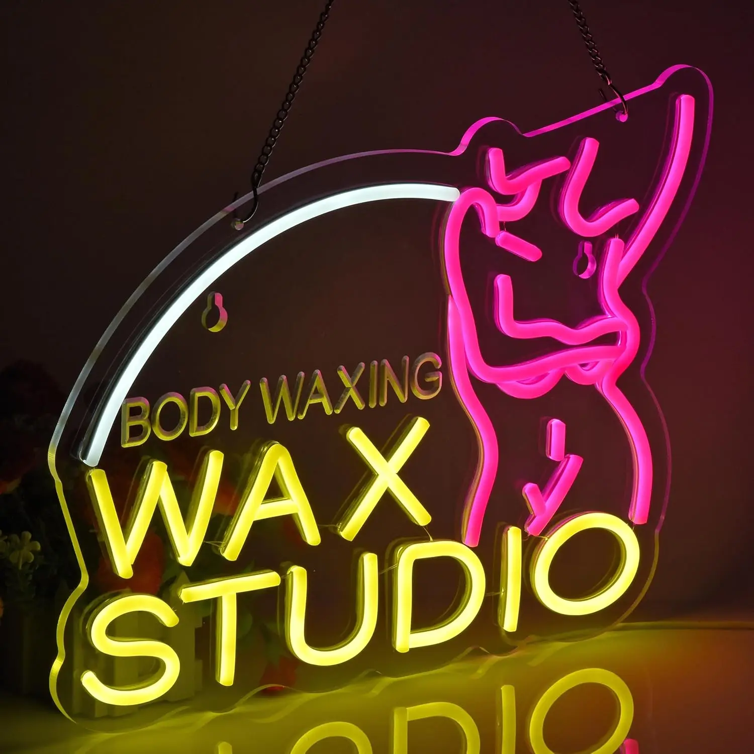 Wax Studio Neon Sign LED Neon Light Sign Wall Art Decor for Business Spa Beauty Room Nail Brows Lashed Salon Stores Barber Shop