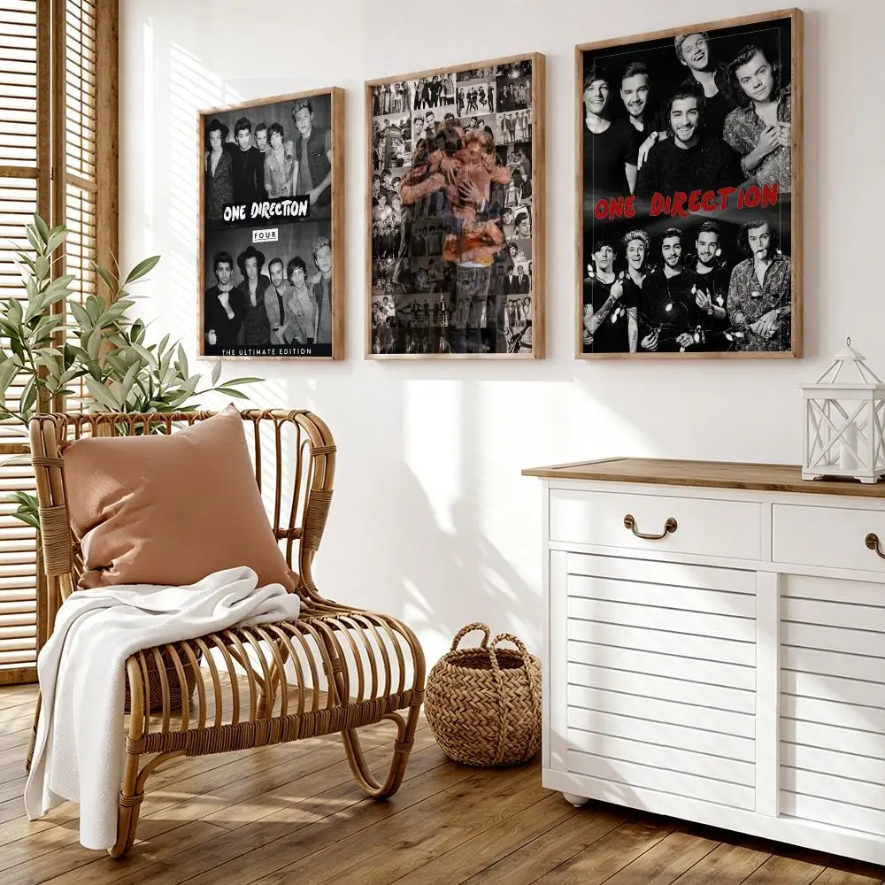 One D-Directions Band Poster Wall Stickers HD Painting Self Adhesive Art Decals for Bedroom Living Room Home Decor