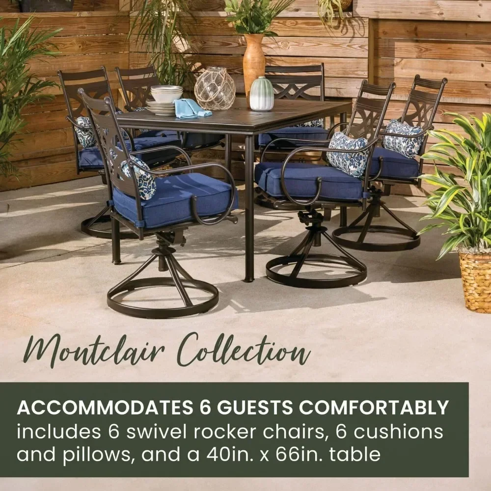 Patio Furniture Sets, 7-Piece Outdoor Dining Set with Swivel Rockers, Premium All-Weather Furniture, Outdoor Furniture Sets