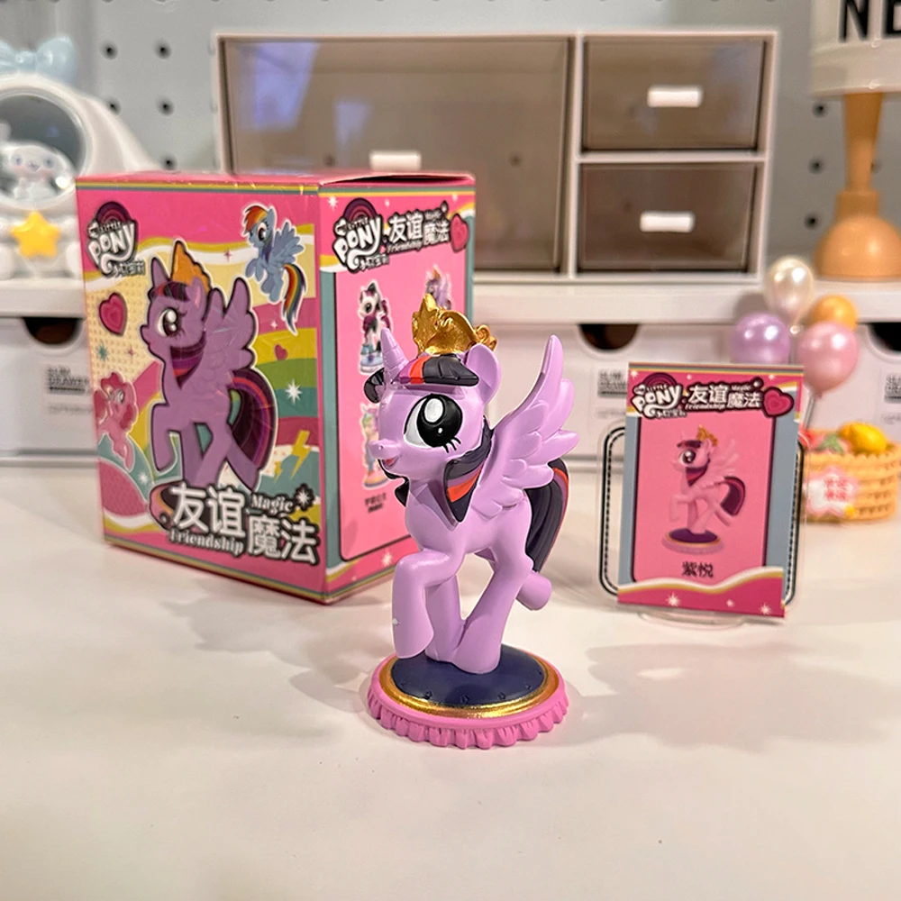 Anime My Little Pony Model Toys Twilight Sparkle Applejack Fluttershy Pinkie Pie Cartoon Cute Desktop Ornaments Decoration Gift