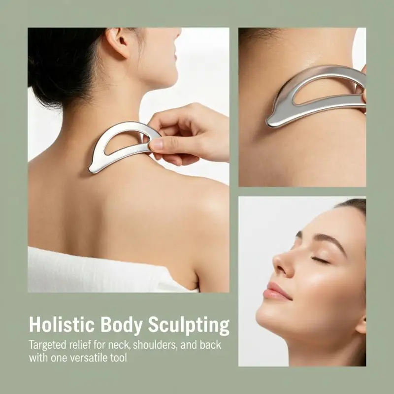 Muscle Scraper Tool Stainless Steel Gua Sha For Physical Therapy & Deep Tissue Massage Body Gua Sha Tools With Felt Bag