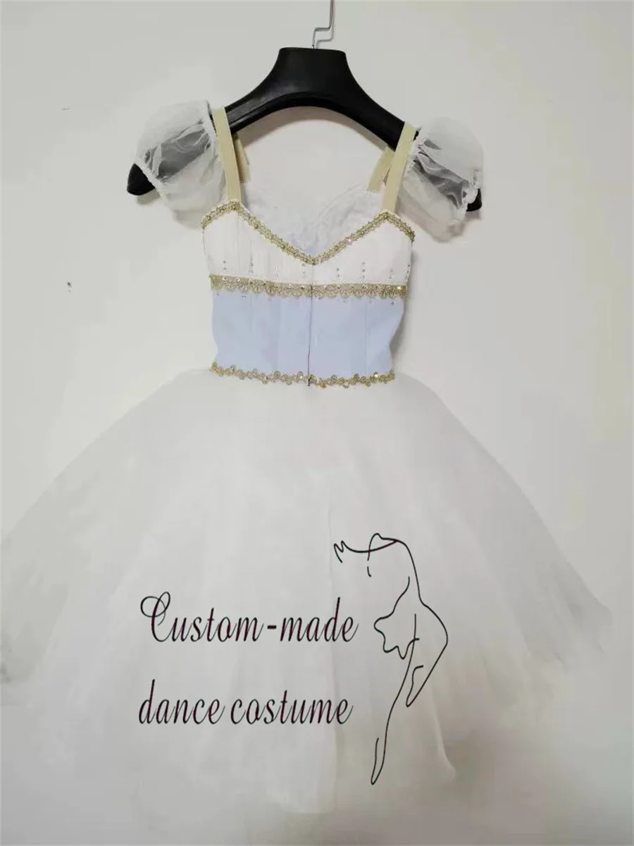 Trajes de dança para mulheres, vestido de dança, saia tule