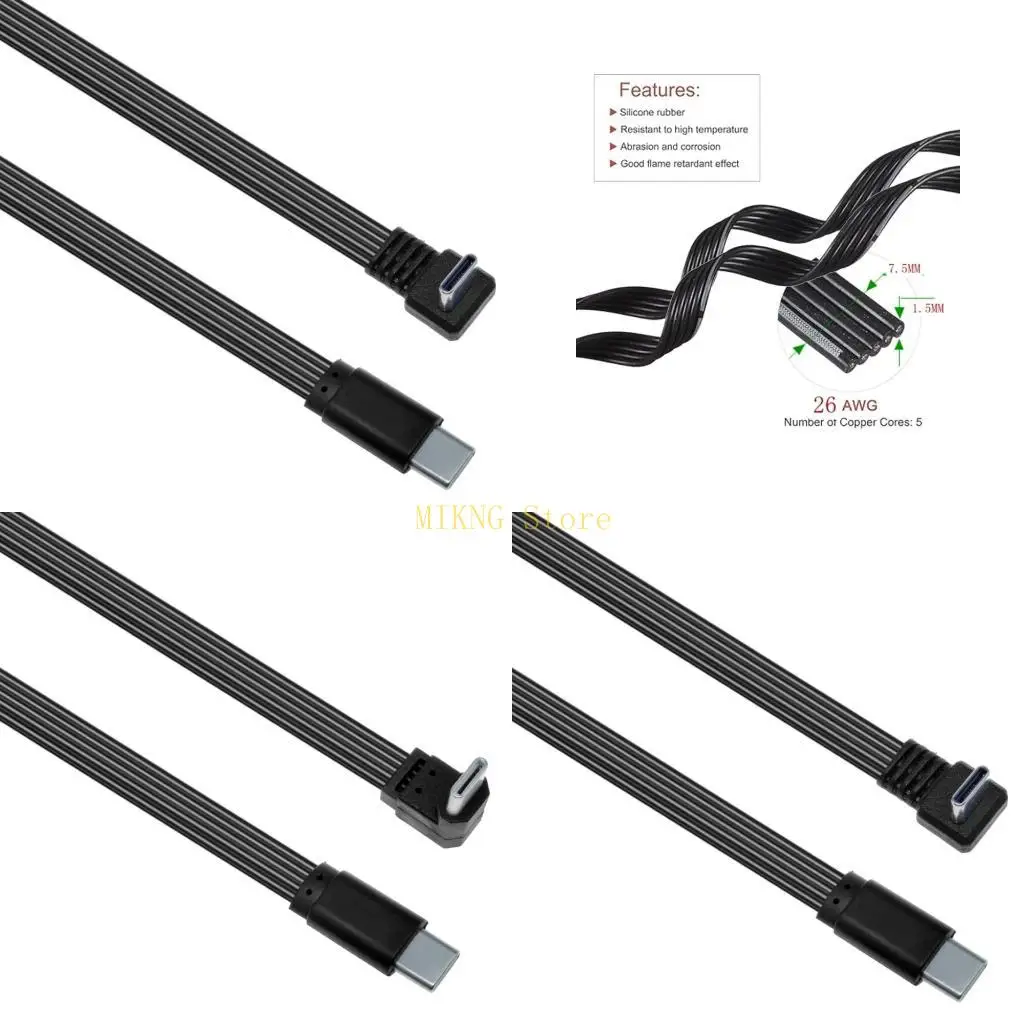 Silicone USB C Charging Cable 90 Degree Angled Connector 45W PD Suitable for Smartphones Gaming Consoles best sale