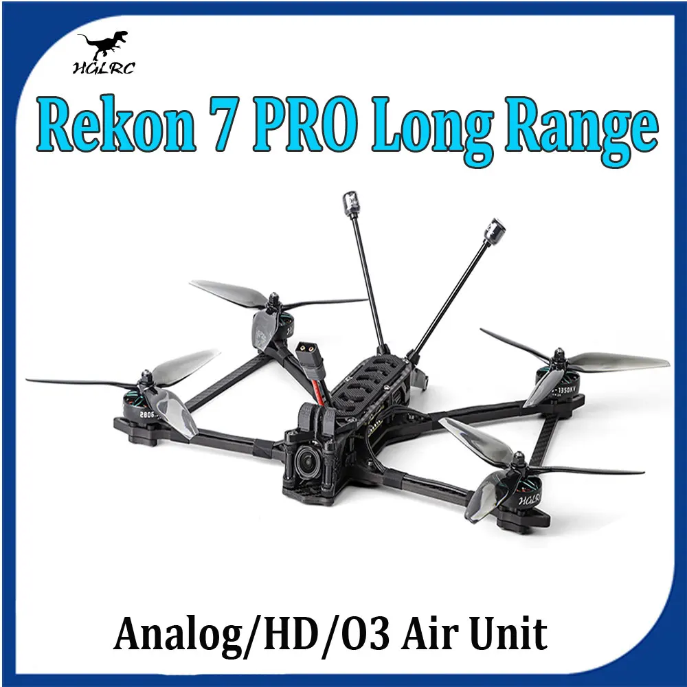 HGLRC Rekon 7 PRO Long Range 6S 7inch FPV Drone Analog1.6W VTX/VISTA HD/O3 Air Unit W/F405 V2 60A ESC M80 PRO GPS 2806.5 Motor