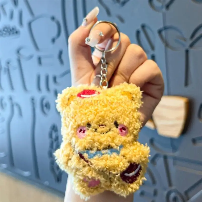 C9GB Butter Bear Keychain Keyring Cartoon Bear Backpack Pendant for Kids