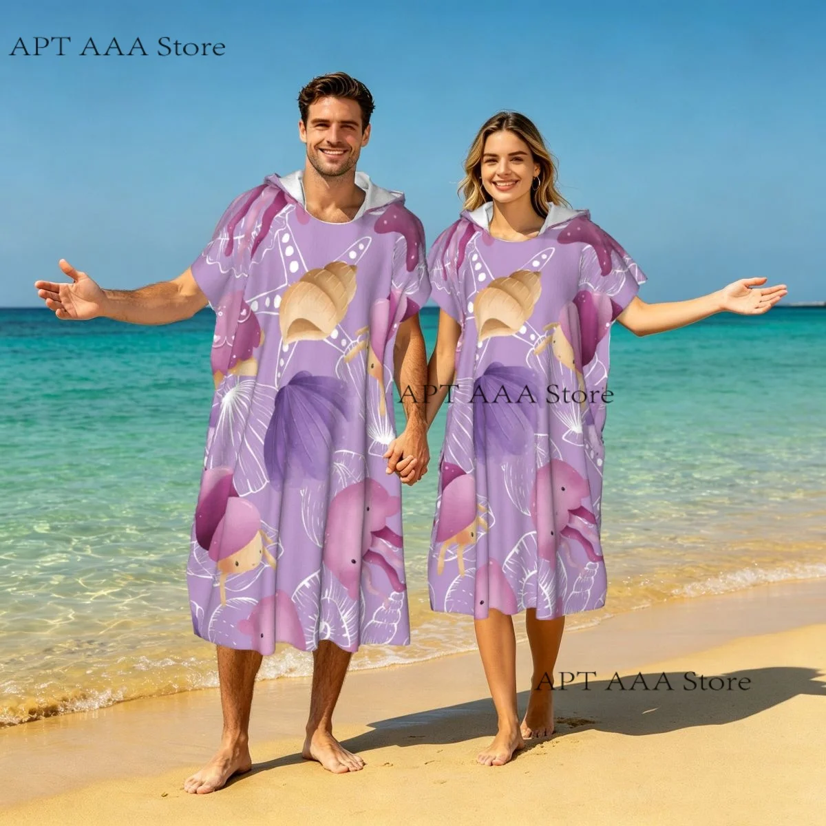 Beach Towel Microfiber Travel Towel Quick Dry Compact Jellyfish Lightweight Beach Towel with Hood
