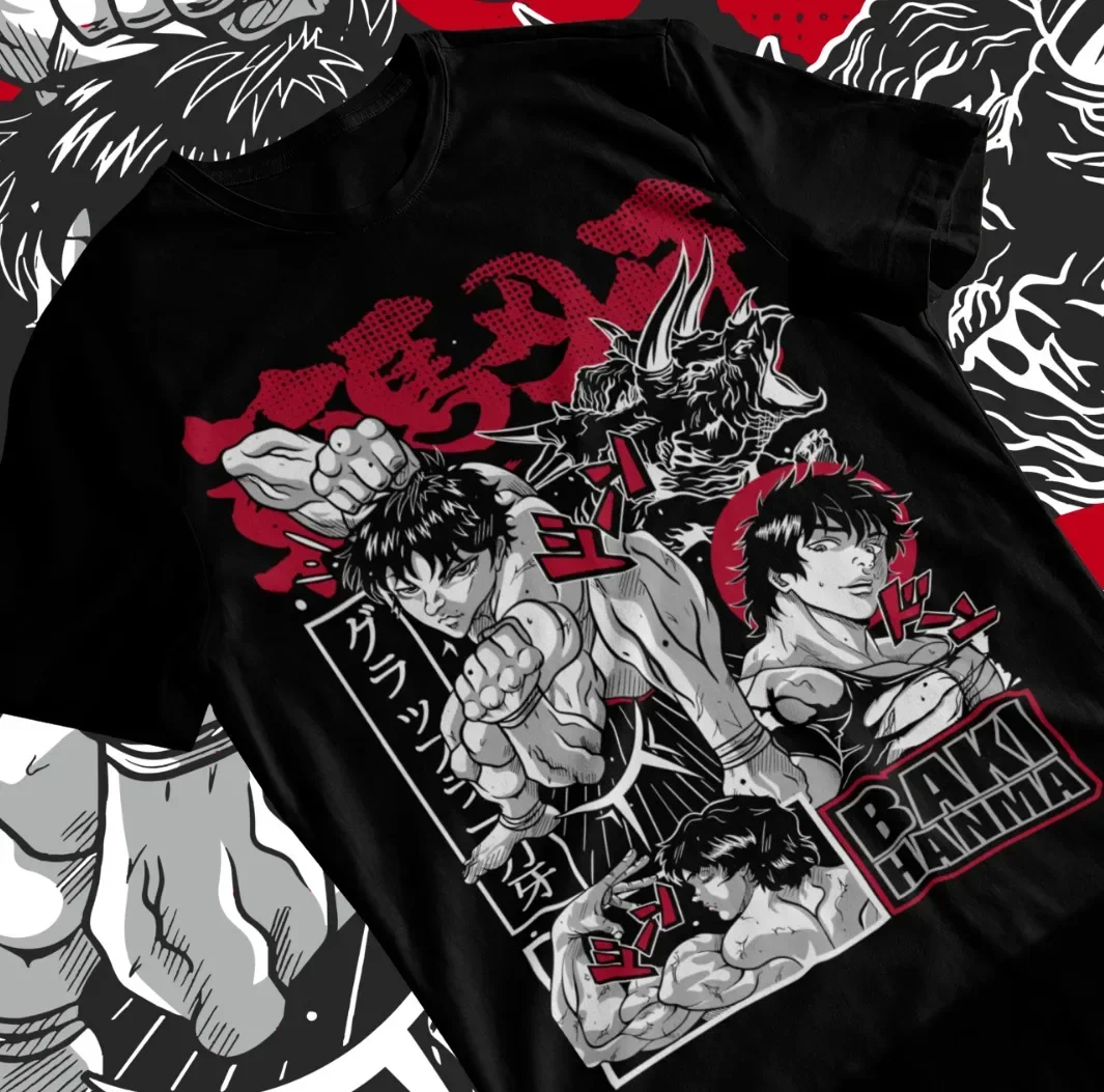 

Baki T-Shirt Baki The Grappler Hanma Manga Yujiro Hanma Baki Anime Soft Tee