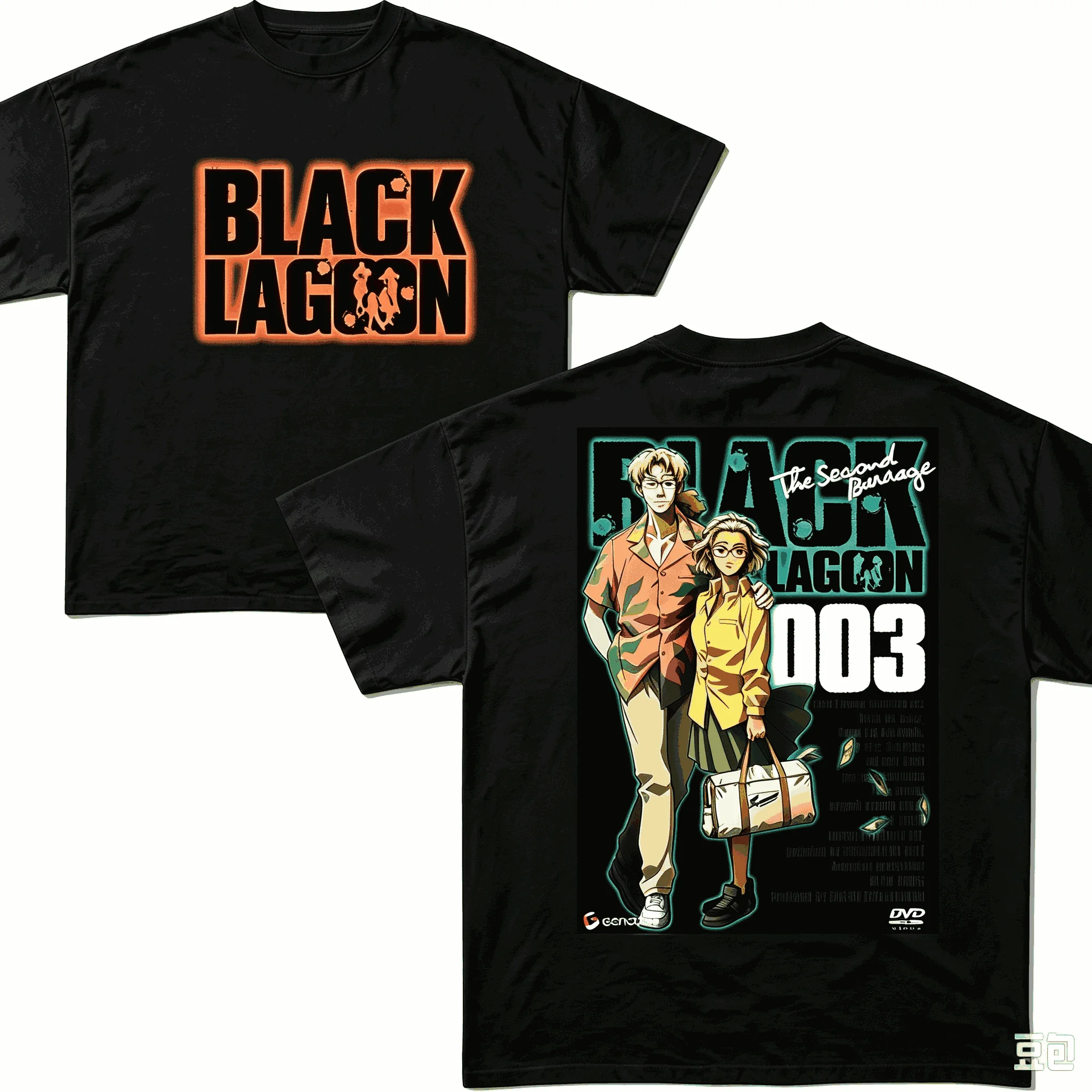 Black Lagoon T-shirts Vintage Oversized Unisex Hip Hop Street T Shirt Casual Loose Streetwear Trendy Cotton Couples high quality