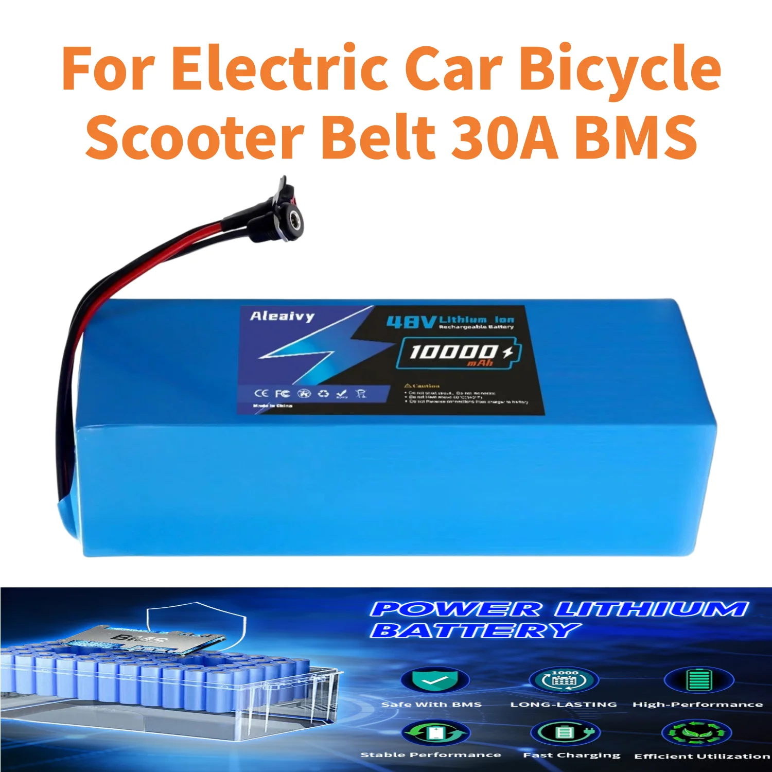48V 13S4P 13S5P 13S7P 18650 Li-ion Battery Pack for Electric Bicycle Scooter Belt,  750W 1000W with 30A BMS Protection Board