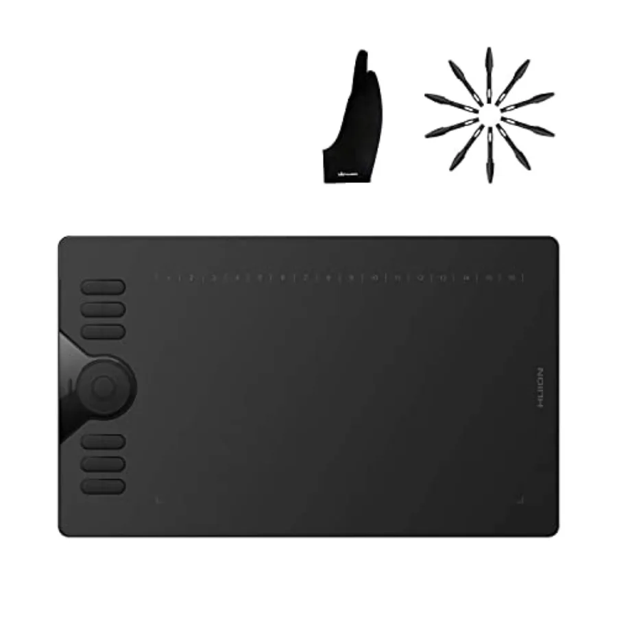 

Графический планшет HS610 и 10 сменных наконечников PN04 и перчатка для художников