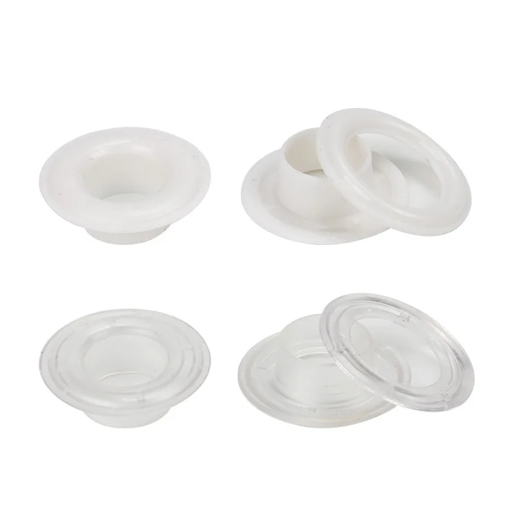 100 Set Kunststoff Tülle Ösen mit Unter leg scheiben Sortiment Kit, Loch selbst tragende Öse für Perlen kerne, Stoff, Vorhang – Detail 4