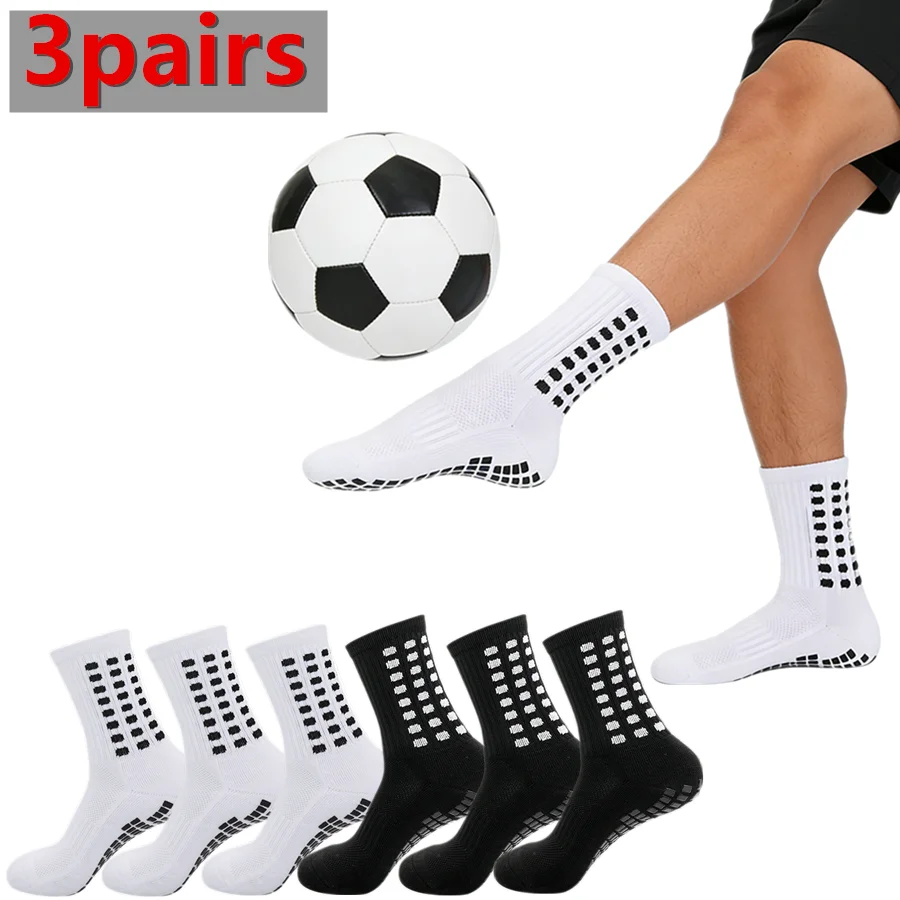 

3pairs Athletic Professional Grip Socks Non Slip Hiking Basketball Socks