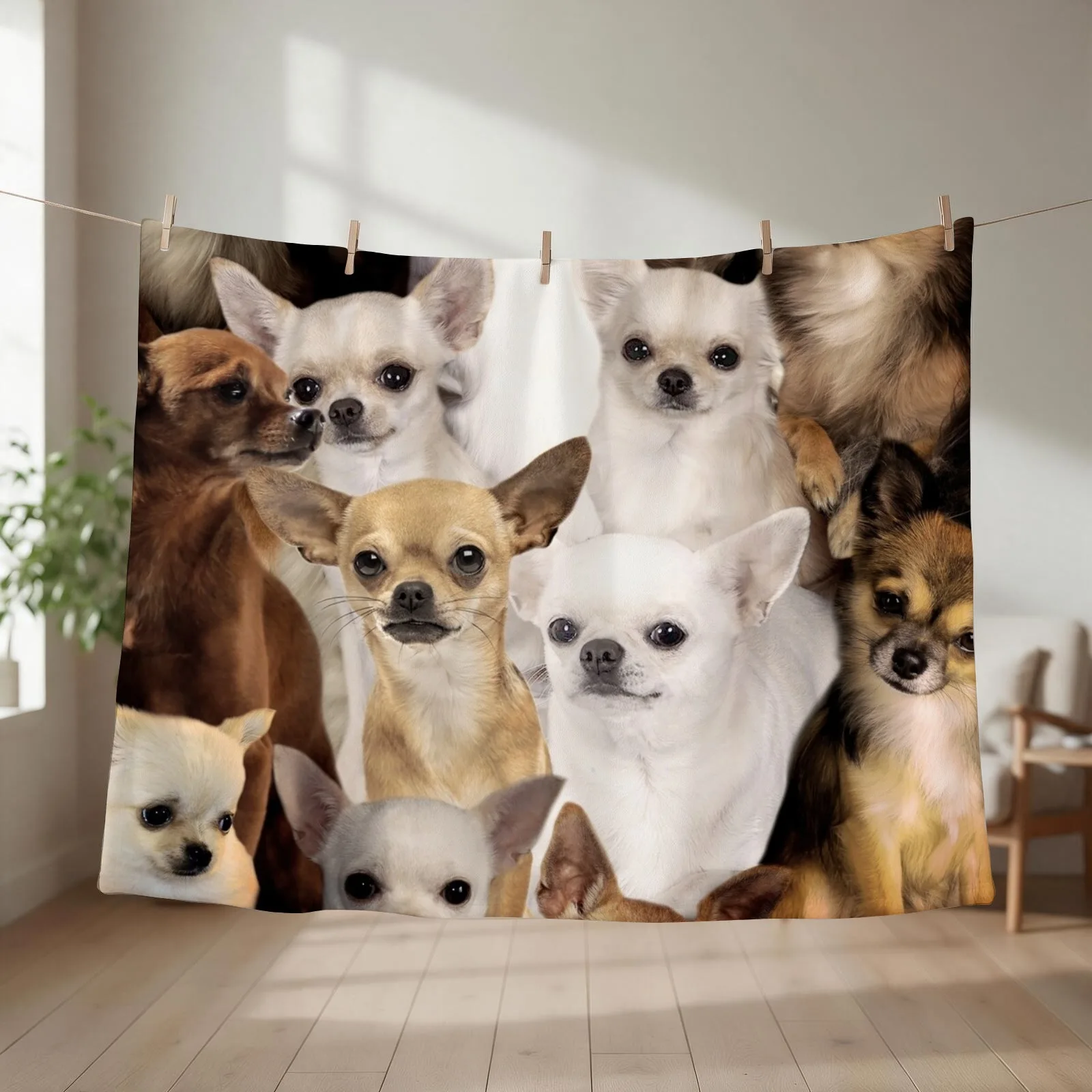 Chihuahuas Throw Blanket Flannel For Baby Soft Plush Plaid Soft Beds Blankets