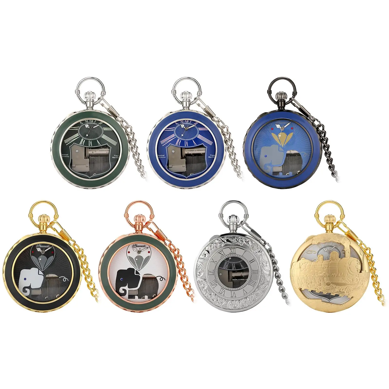 Vintage-Quarz-Taschenuhr mit Musikwerk – Sammlerstück im Retro-Stil für den Abschluss