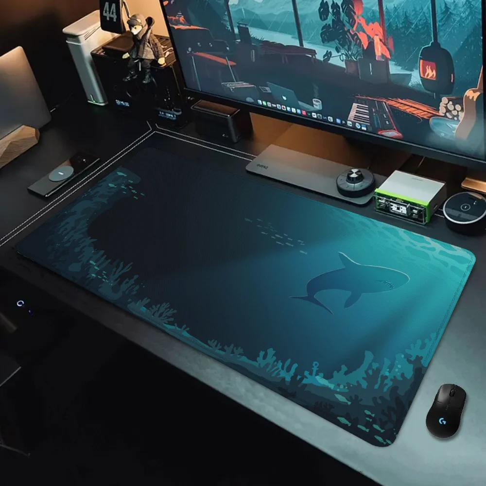 Deep Sea Predator Gamer Desk Mat Pk Control Mouse Pad Anime Desk Accessories Office Gaming Pc Setup Accessories Computer Table