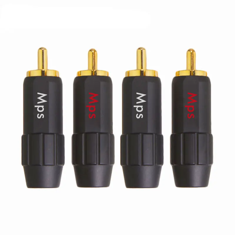 HiFi MPS Flat-8 Audio Copper 24K Golden Plated RCA plug lotus For 8mm cable for CD DVD Amplifier DAC plug