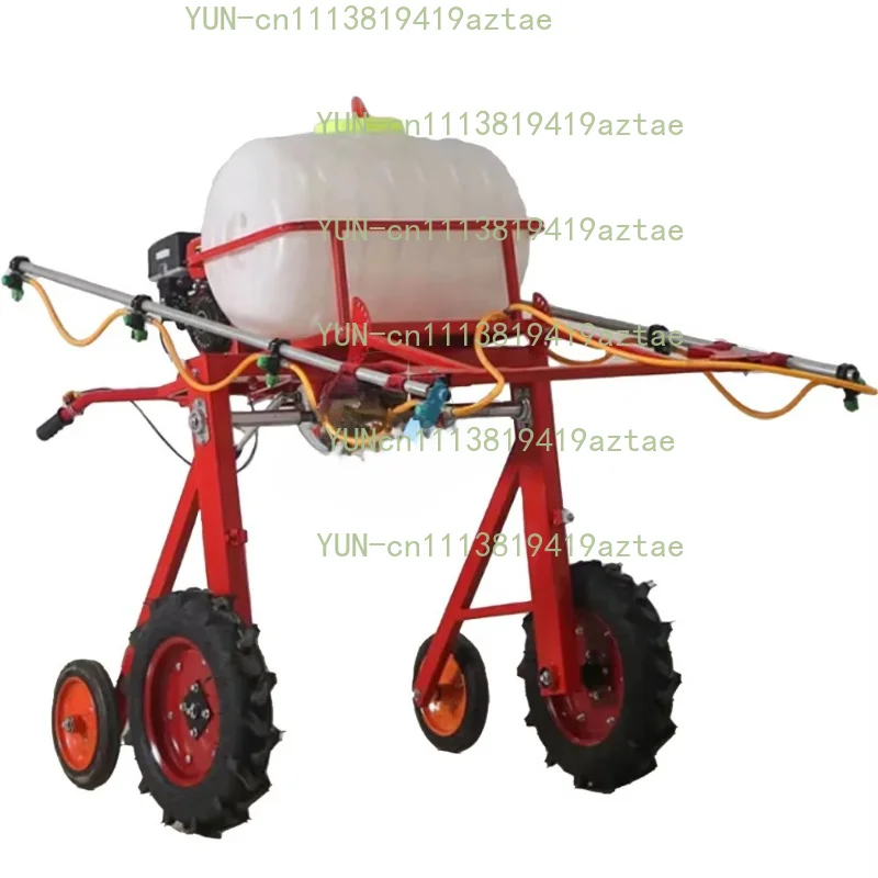 100L Hand Push Agricultural Powered Boom Sprayer, Motorized Walk-Behind Farm Weeding Pest Control Spraying Machine