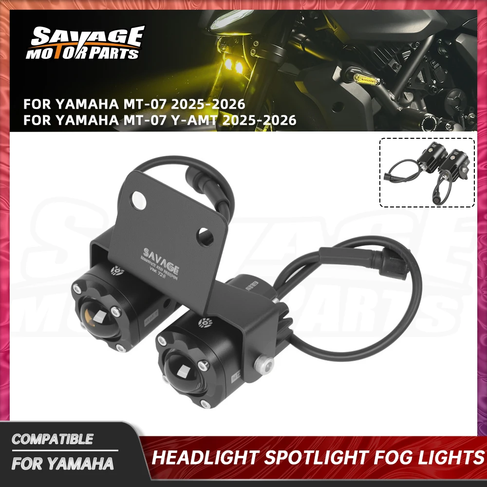 MT07 Led Fog Lights For Yamaha MT-07 Y-AMT 2025-2026 Motorcycle Auxiliary Road Driving Low Beam Yellow Spotlight Super Bright