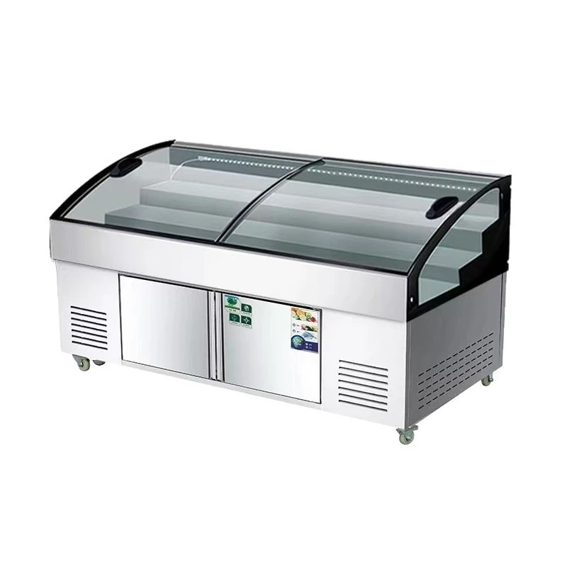 

Double temperature, ladder, open stall, display cabinet, air cooling.