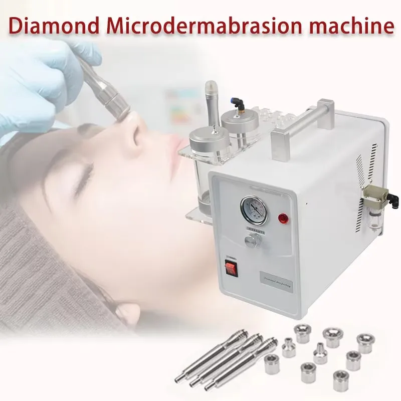 2 in 1 Professional glow facial diamond crystal vacuum powder microdermabrasion machine dermabrasion peel micro pen device home