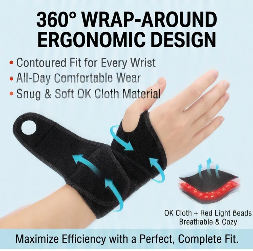 Electric Compress Hot Wrist Wrap 36/48 LEDs 3 Modes 660nm 850nm Infrared Wearable Joint Support Portable Hand Relaxation Brace