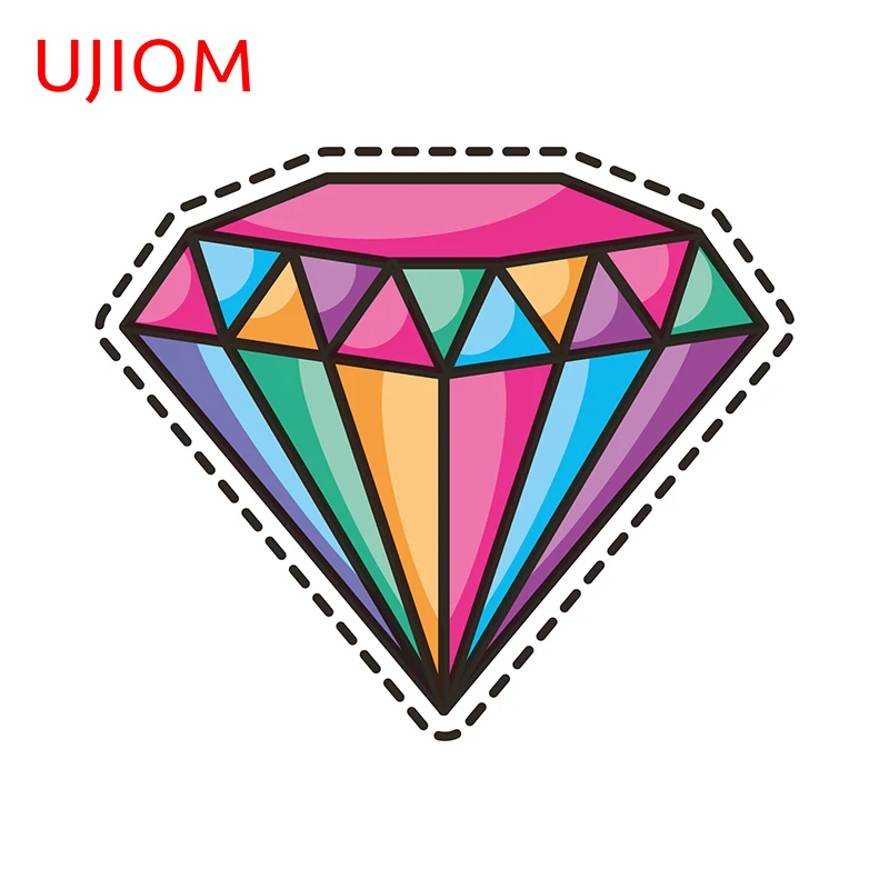 UJIOM 13cm X 11.1cm Shining Colorful Diamond 3D Interesting Wall Stickers Wardrobe Kitchen Decal Appealing Room Decor Chambre