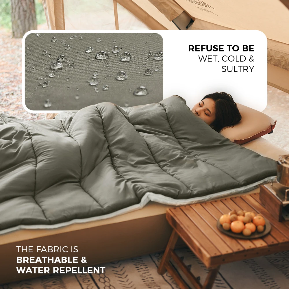 Naturehike 2026 New Envelope With Cap Sleeping Bag Can Be Spliced Double Large Quilt Washable Outdoor Camping Sleeping Bags