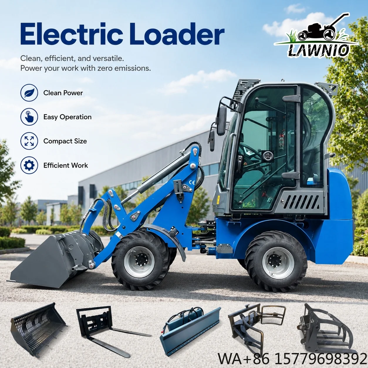Cost Effective Wheel Loader  1160mm Overall Width and Suitable for Narrow Spaces in Factory Workshops Electric Loader