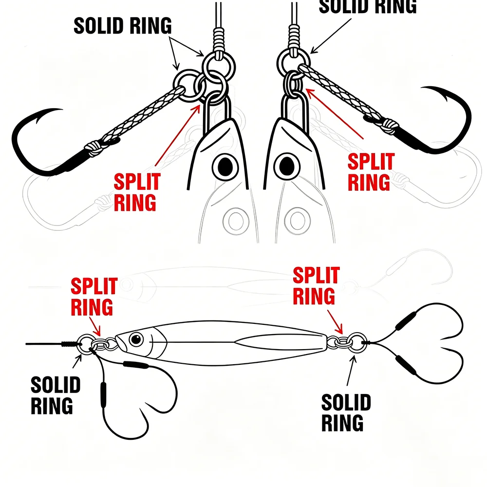 BKK Fishing Split Rings High Strength Stainless Steel Double Loop Saltwater Freshwater
