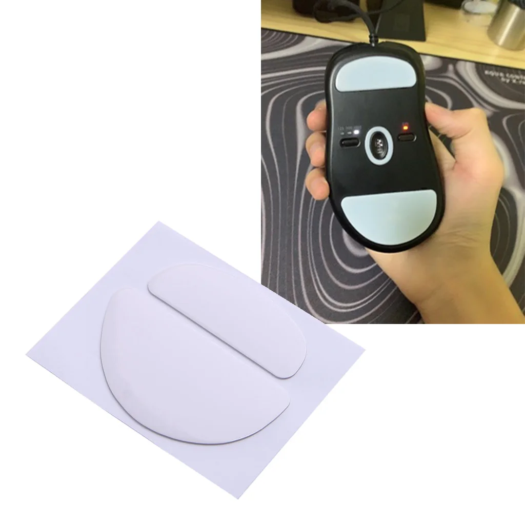 1Set Mouse Pattini Piedi Pad Mouse Piedi Adesivo per Zowie EC1-A EC2-A EVO Mouse Bianco Bordi Curvi Arrotondati Mouse Piedi