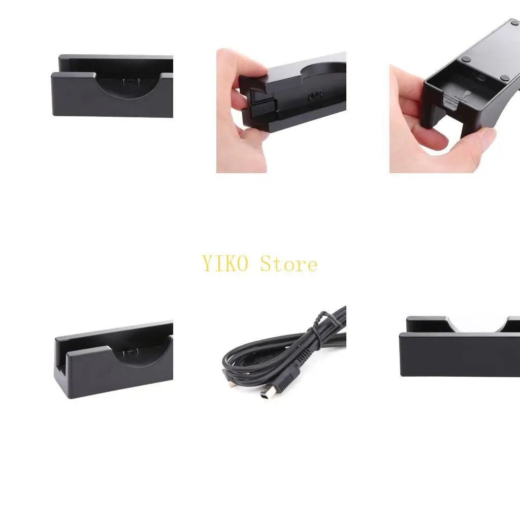 K32C Black Charging Stand for Compatible Handheld Game Systems, Docking Base with Two Raised Contacts, Open Front Access and a