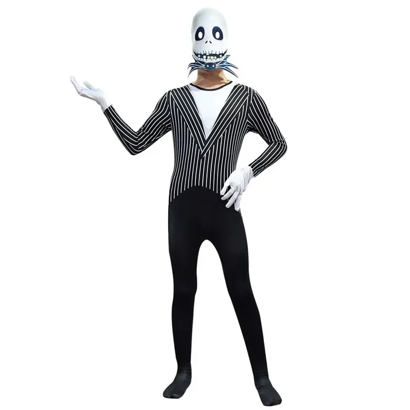 Nightmare Before Christmas Dress Halloween J-Jack Skellington Cosplay Costume For Kid Girls Boy Carnival Funny Clothin MN5