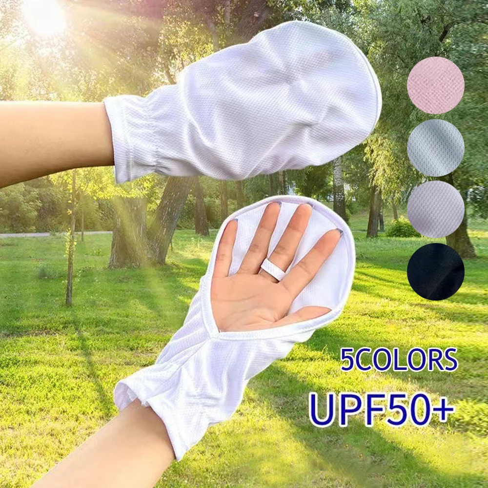 

Women Sunscreen Ice Silk Gloves Summer Sun Protection Gloves Outdoor Cycling Driving Mittens Breathable Thin Anti-UV Gloves