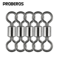 PRO BEROS 50Pcs Fishing Swivel Sizes Solid Connector Ball Bearing Snap Fishing Swivels Rolling Stainless Steel Beads Accessories