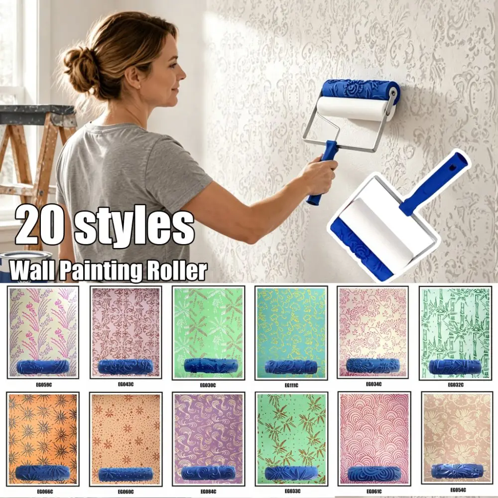 Smooth Coating Paint Roller Brush Reusable Texture Paint Tool Roller Brush Tool Rubber Roller Precision Printing