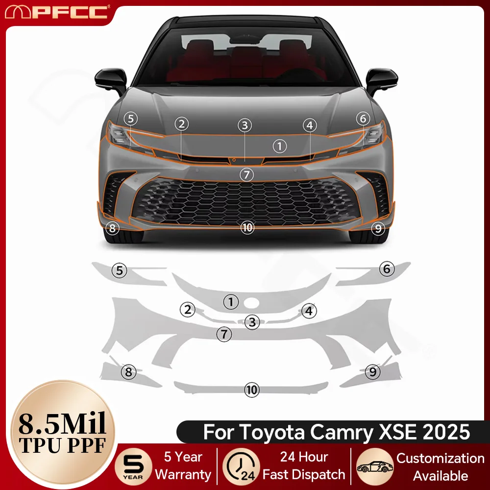 

For Toyota Camry XSE 2025 Car Body TPU Paint Protection Film Pre-cut PPF Bra Anti-scratch Resistant Clear Kit Self-Healing Cover