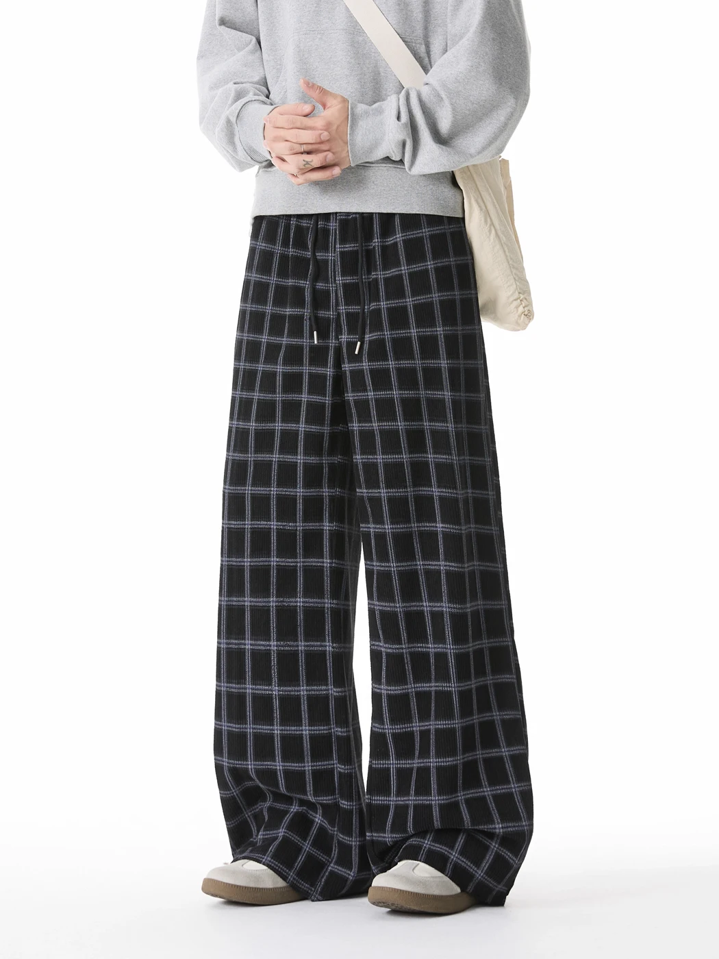 

Мужские вельветовые брюки в клетку, утепленные, осенние, новые, в американском стиле, свободные, комфортные, широкие, повседневные, длинные