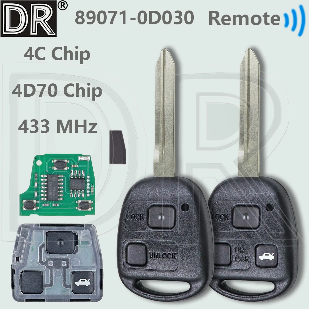 

DR VALEO 736716-A 433 МГц 4C/4D67Chip 89071-0D030 Ключ дистанционного управления автомобиля для Toyota Corolla Avensis Avanza Yaris 2003-2012