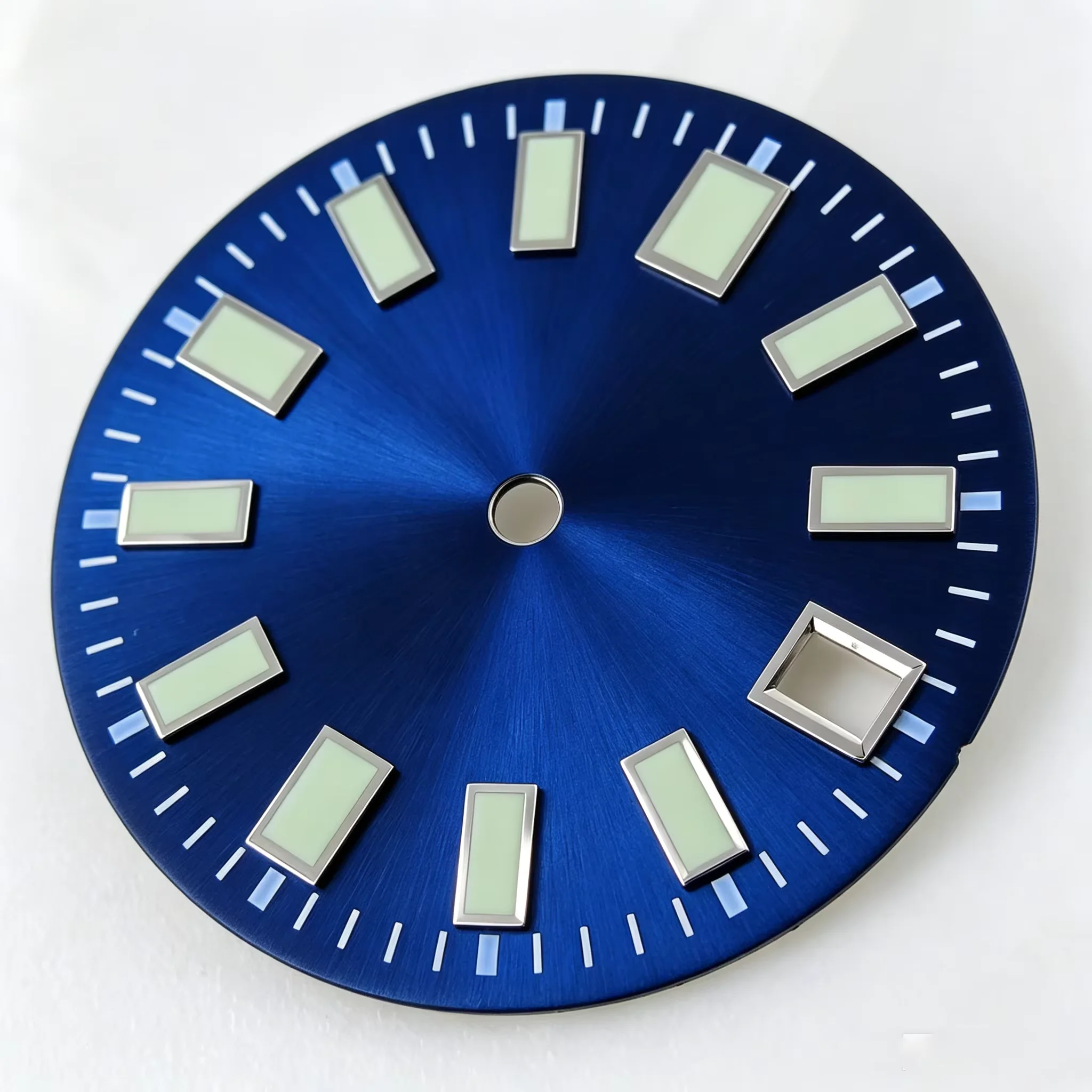 29mm Black/Grey/Blue Sunburst Watch Dial Face Replacement Fit NH35 ETA 2824 PT5000 Miyota 8215 Green Luminous Date Mod Dial