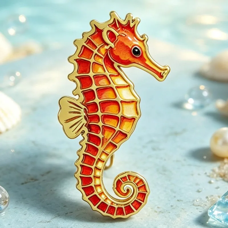 Vibrant Ocean Animal Enamel Pin Cute Sea Creature Brooch Lapel Badge For Backpack Hat Coat Ocean Life Fashion Holiday Gift Kids view 5