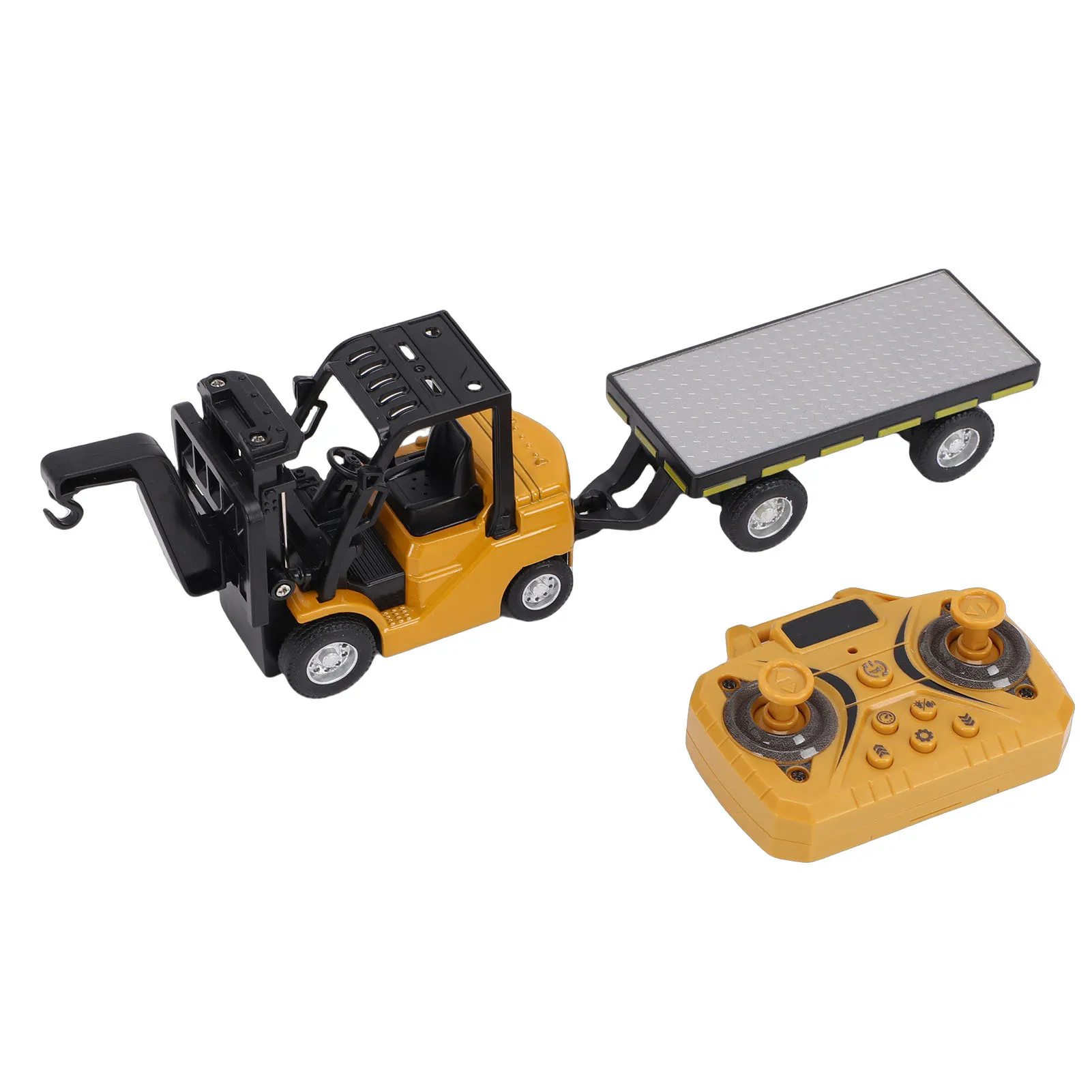

1:64 Mini RC Engineering Forklift Toy 360 Degree Rotation Bluetooth APP Remote Control Forklift Truck with Trailer