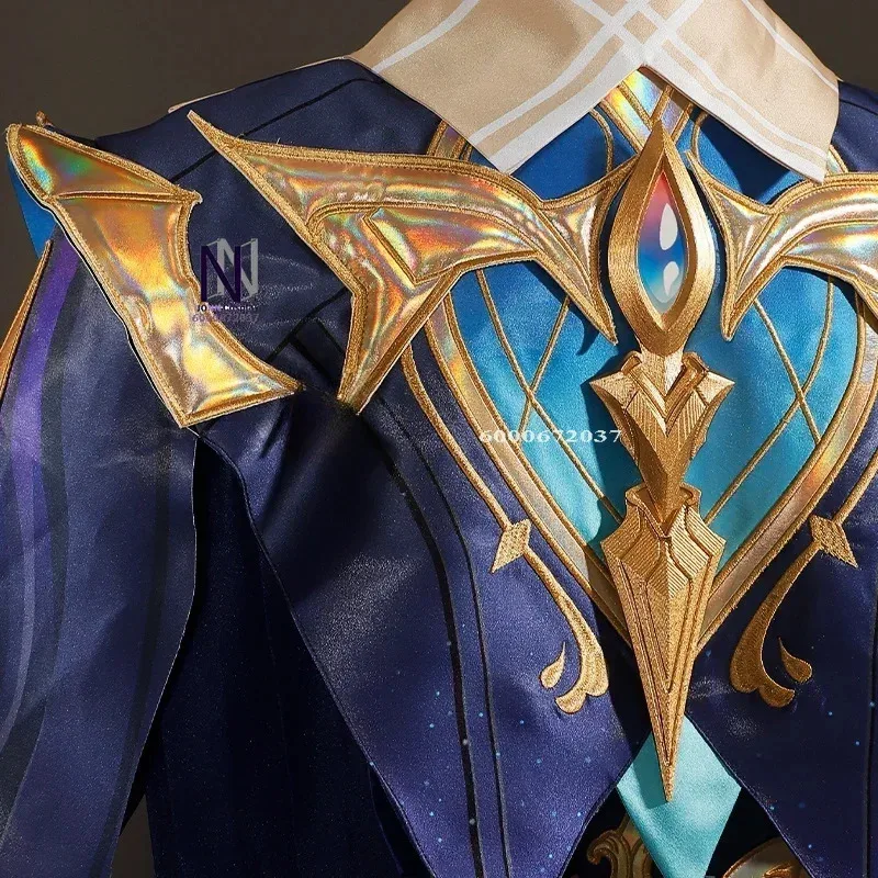 

DY20Game Genshin Impact Neuvillette Cosplay Costume Wig Uniform Headwear Chief Justice Halloween Party Outfit for Women Men Cosp