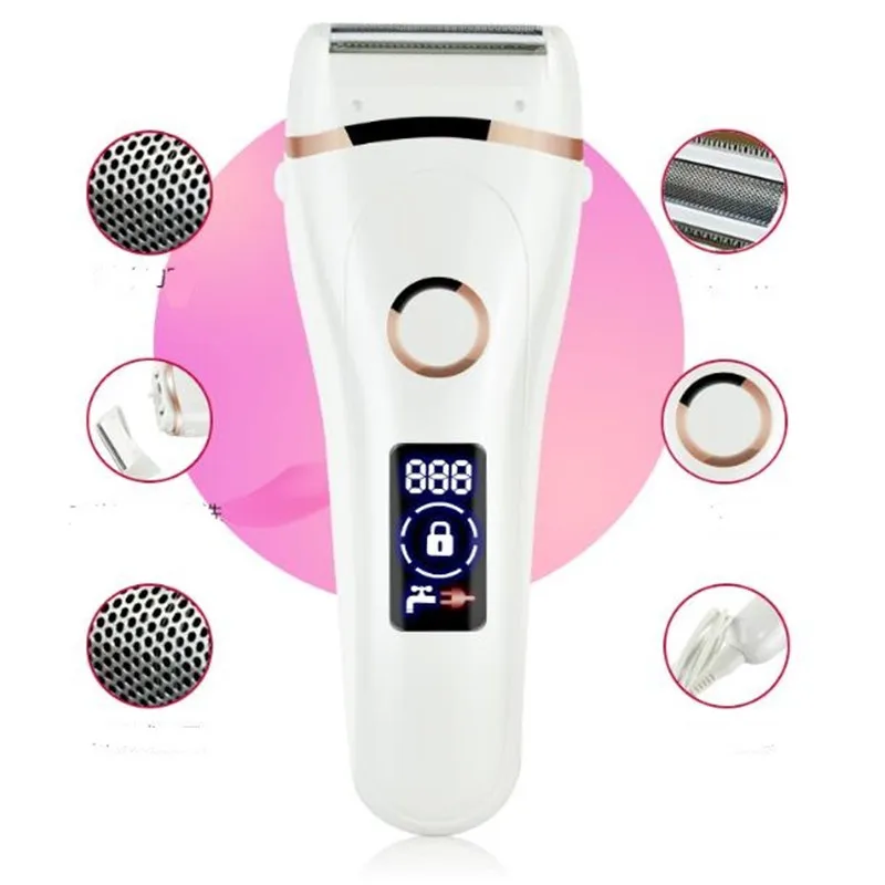 

Washable Electric Women Shave Pubic Trimmer Body Hair Remover Bikini Line Razor Female Private Area Clipper Wet Dry Epilator