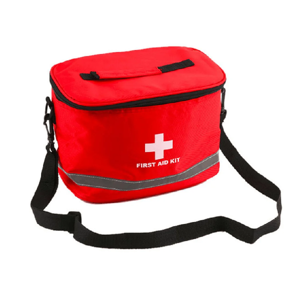 حقيبة محمولة مقاومة للماء للإسعافات الأولية في حالات الطوارئ طقم الحبال للسفر في الهواء الطلق أحمر متين على شكل اسطوانة حقيبة كتف محمولة بإبزيم #4