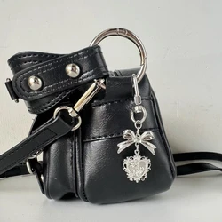 Punk Bowknot Angel  Heart Charm Keychain Korean Fashion Backpack Pendant Goth Accessories Keychains Grunge Rock Jewelry