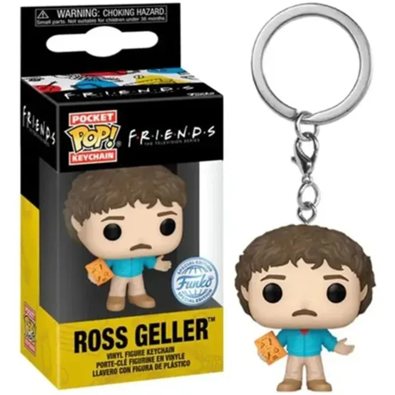 Newest FUNKO POCKET Keychain Friends series Ross Geller Monica Joey Rachel Green Keychain Action Figure Toys for Ornaments