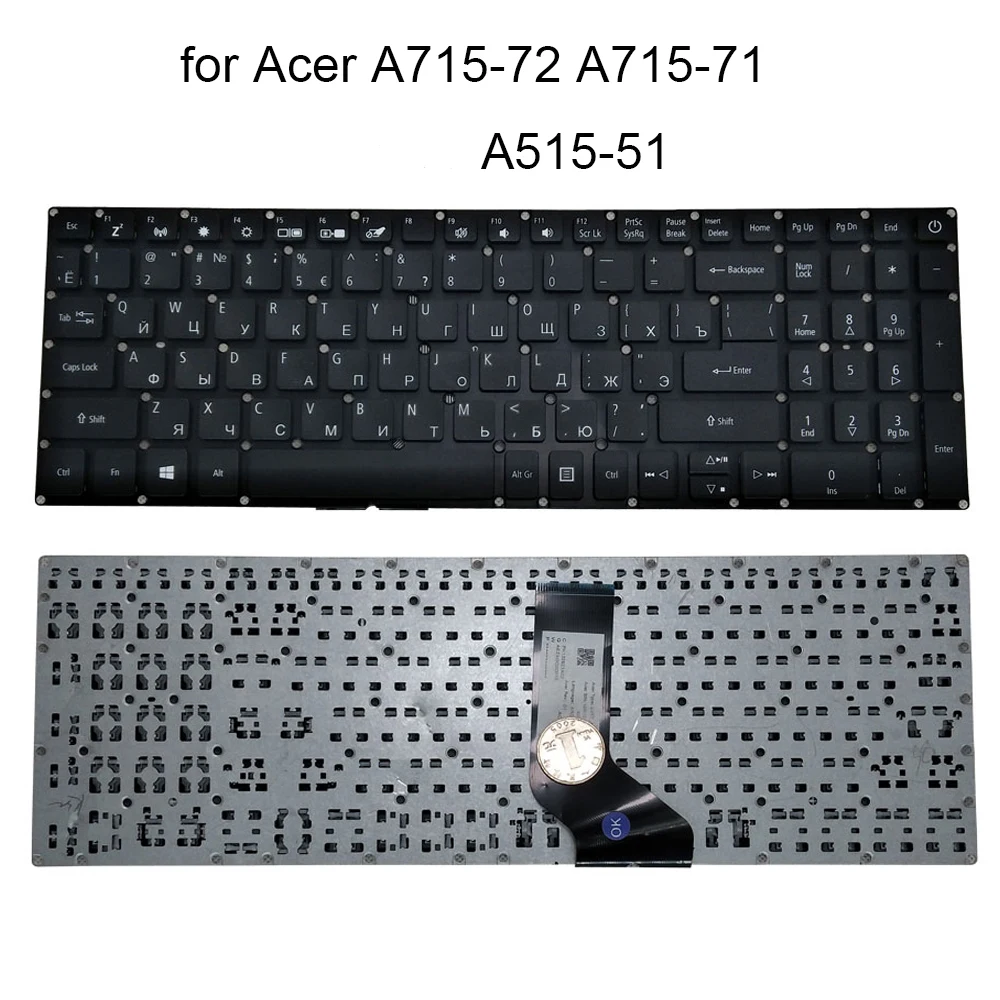 

Russian Laptop Keyboard For Acer Aspire 5 A515-51 A515-51G A715-72 7 A715-71 A715-72G A717-72 RU Backlight Keyboards LV5T-A80BWL